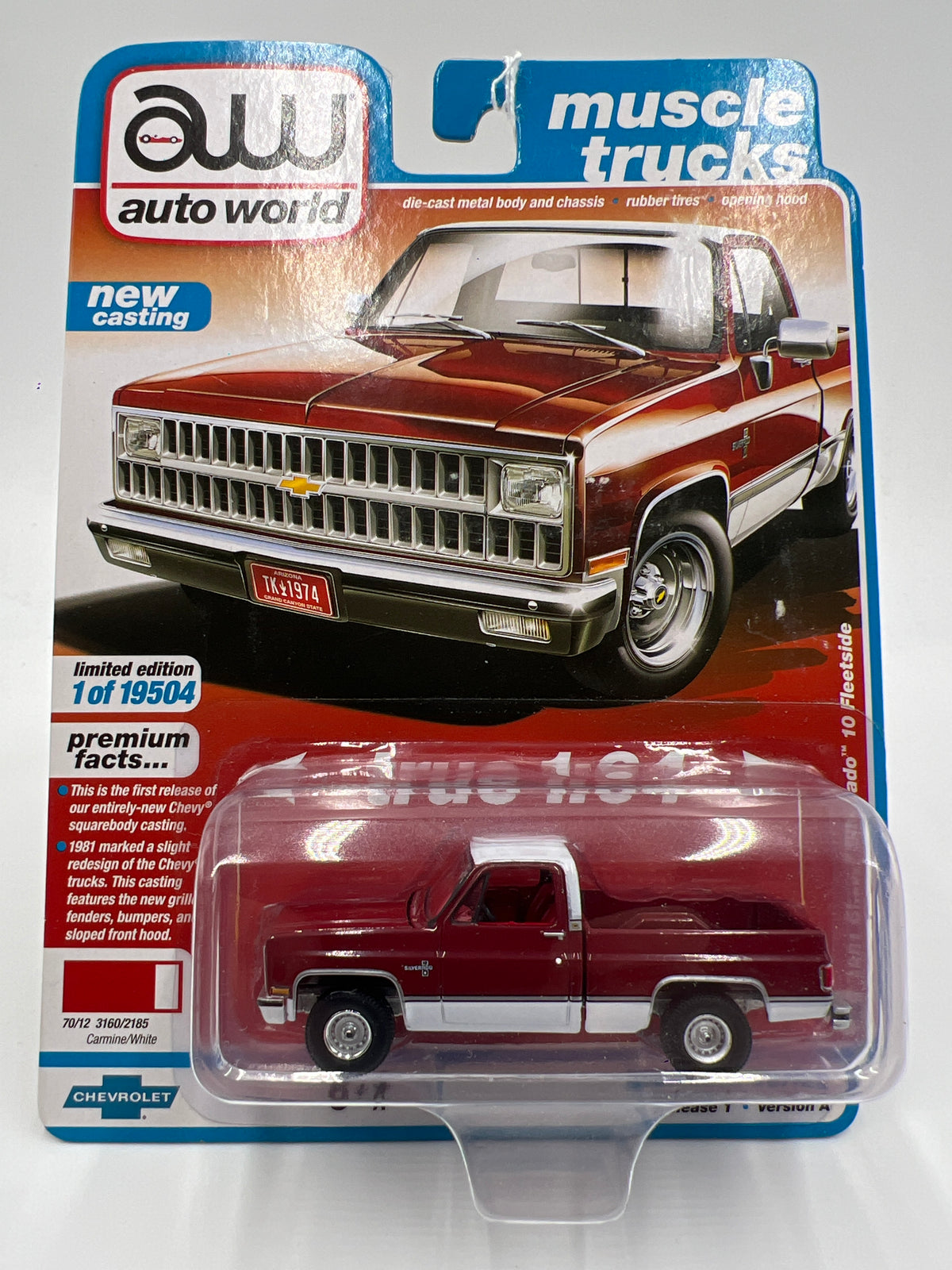 Auto World Muscle Trucks Release 1 Version A 1981 Chevy Silverado 10 Fleetside Red 182D