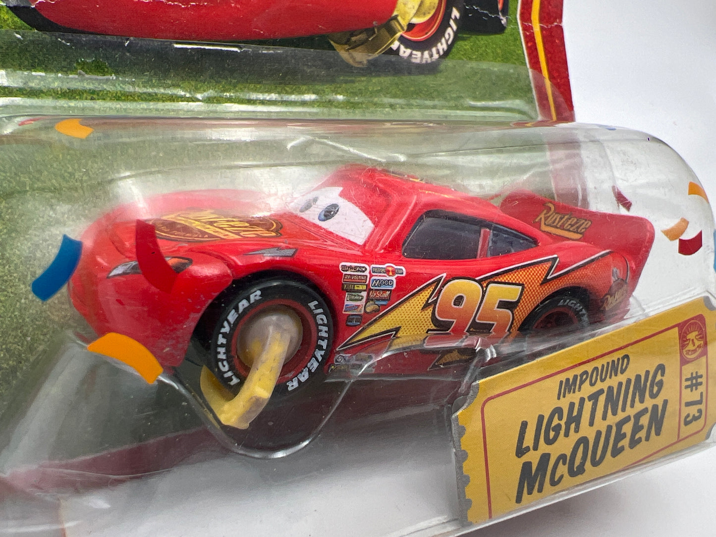 Disney Pixar The World Of Cars Race O Rama #73 CHASE Impound Lightning McQueen Bad Card