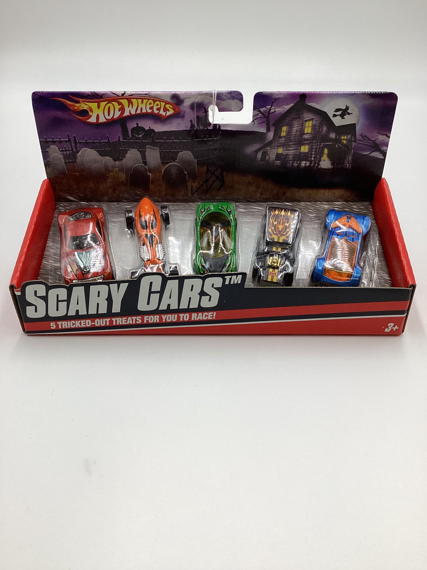 2009 Hot wheels Scary Cars 5 Car Box Set The Demon/ Sweet 16 II/ Sir Ominous/ Pontiac Banshee/ Phantom Racer