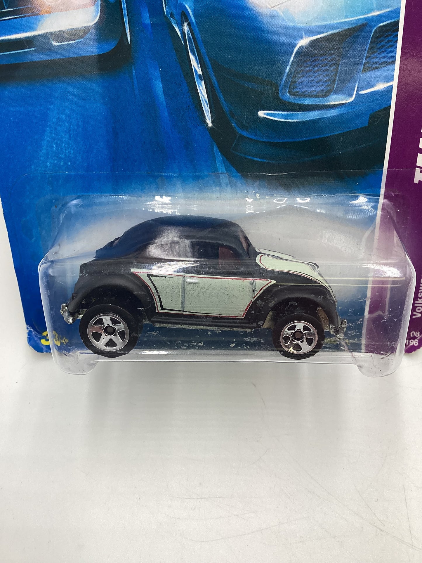 2008 Hot Wheels HW Team: Volkswagen #129 Volkswagen Beetle Matte Black  Card Not Perfect 97G