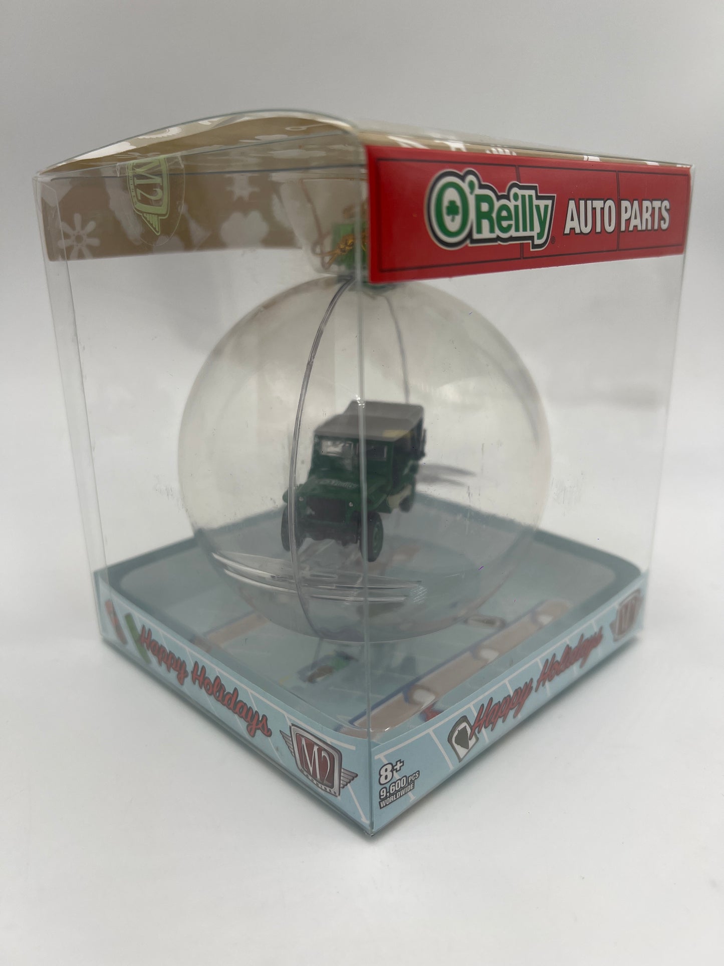 2022 M2 Machines Oreillys Exclusive Holiday Ornaments 1944 Willys MB Jeep Green