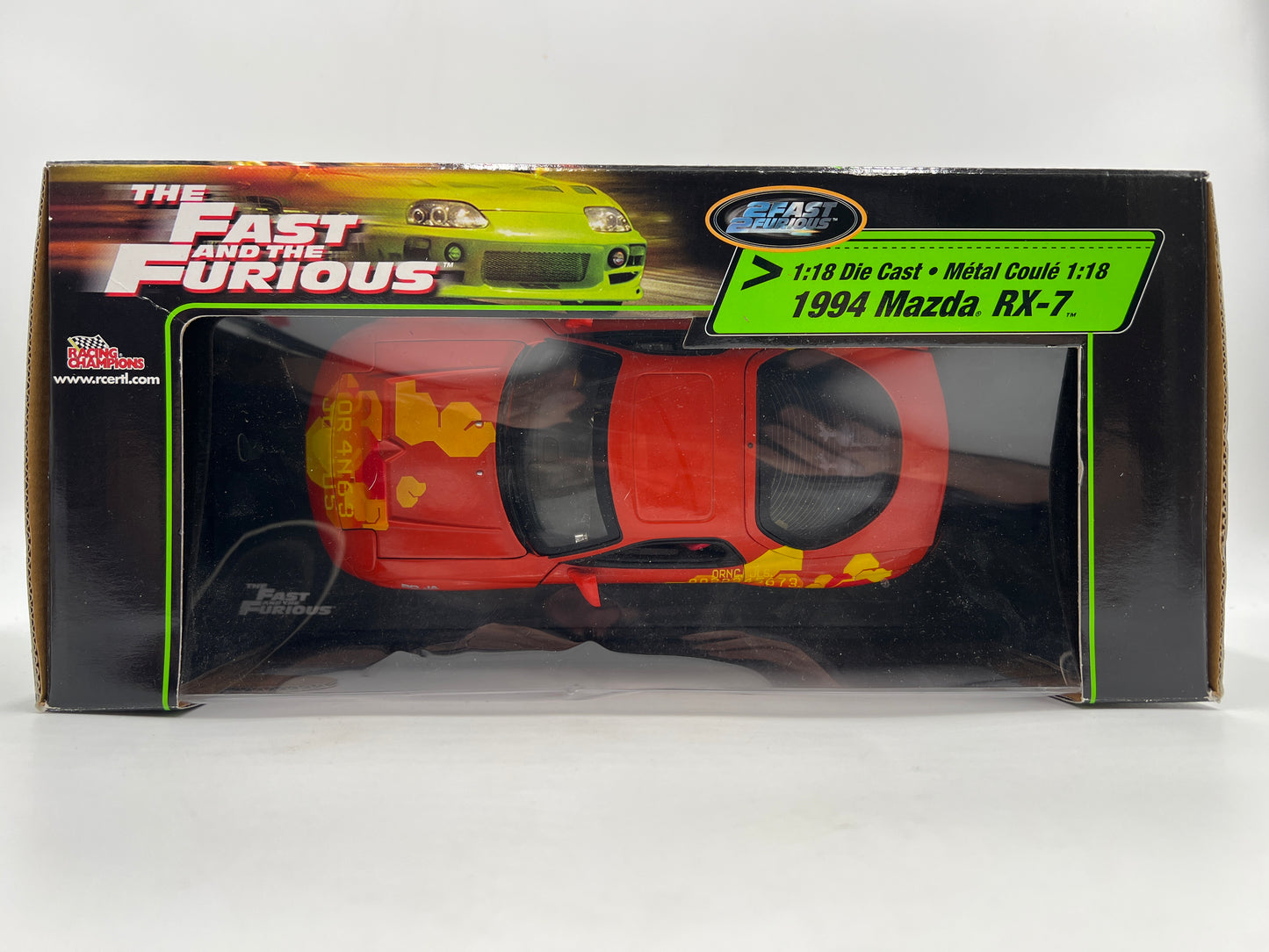Racing Champions 1/18 Fast & Furious 1994 Mazda RX-7 Red VHTF Box Not Perfect