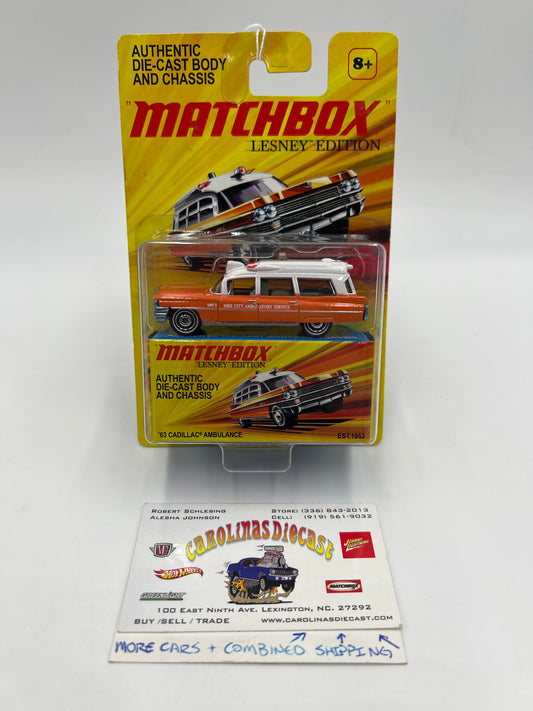 Matchbox Lesley Edition 63 Cadillac Ambulance Orange/White