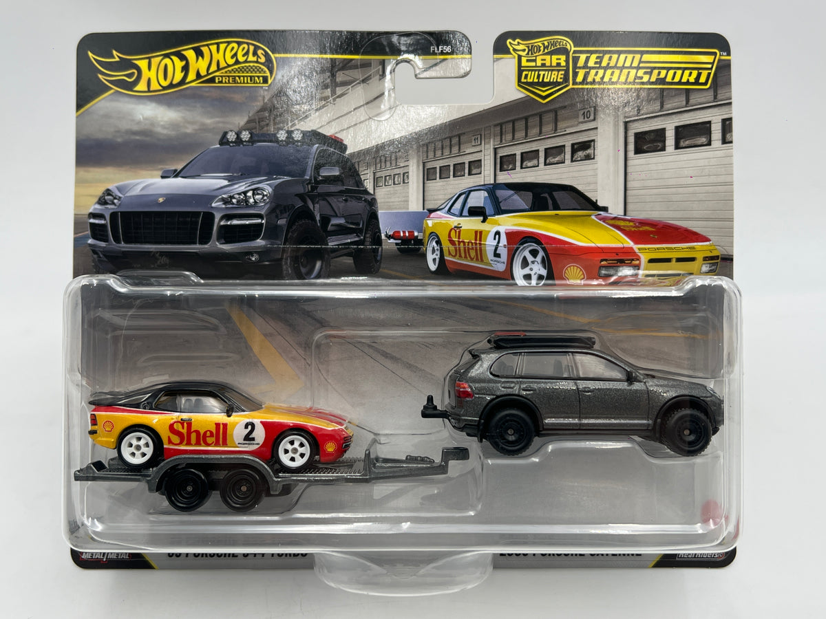2026 Hot Wheels Team Transport #95 Shell 89 Porsche 944 Turbo & 2008 Porsche Cayenne