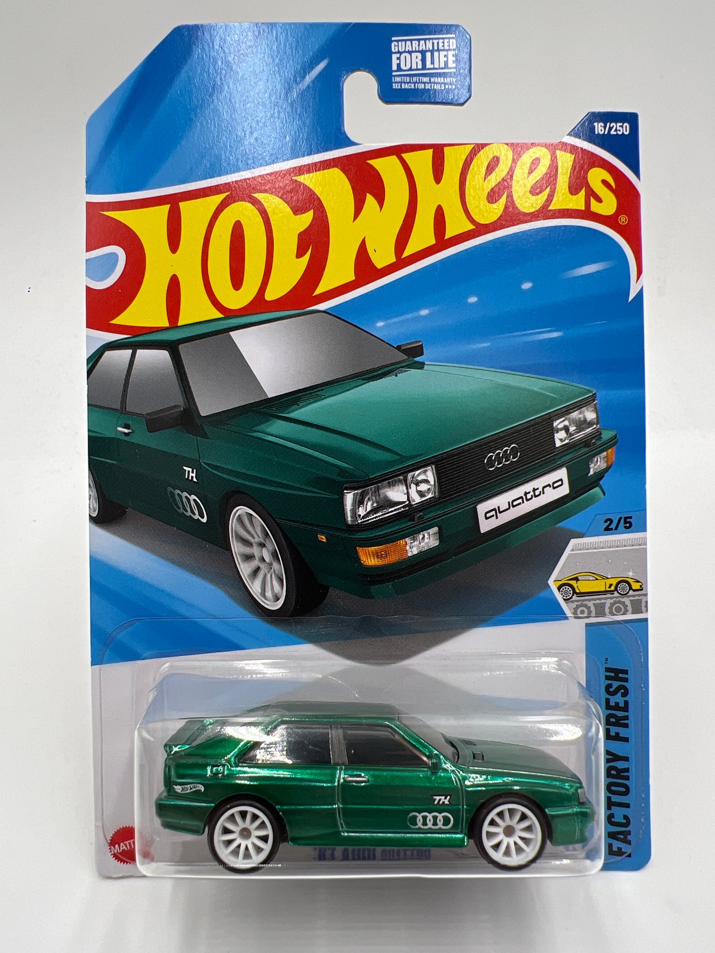 2025 Hot Wheels A Case Super Treasure Hunt #16 87 Audi Quattro Green W/Protector #2