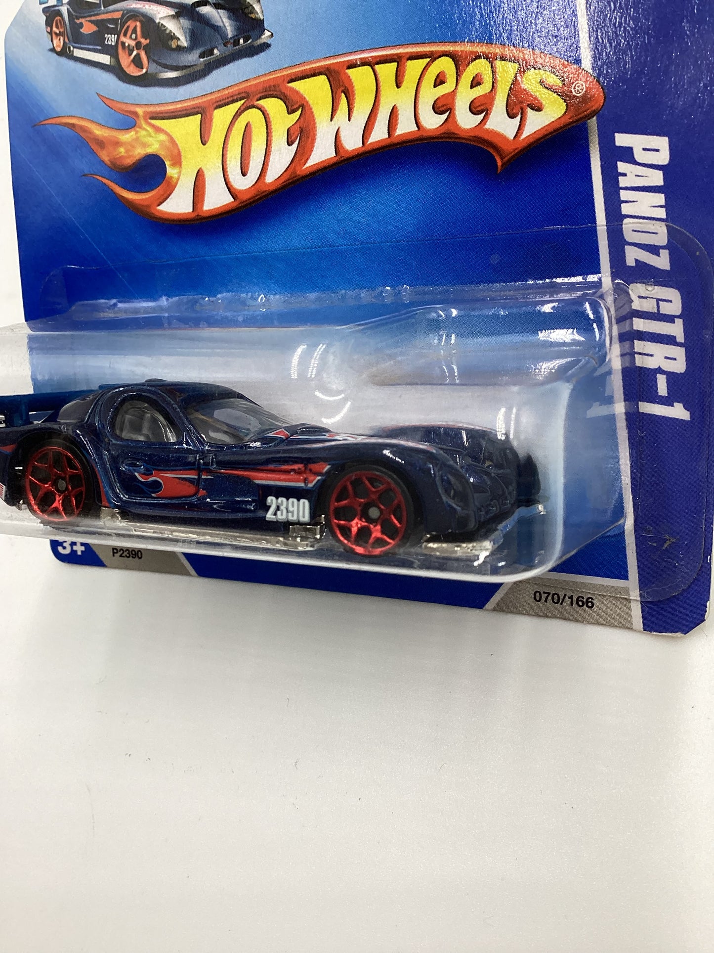 2009 Hot Wheels #070 Panoz GTR-1 Blue Short Card