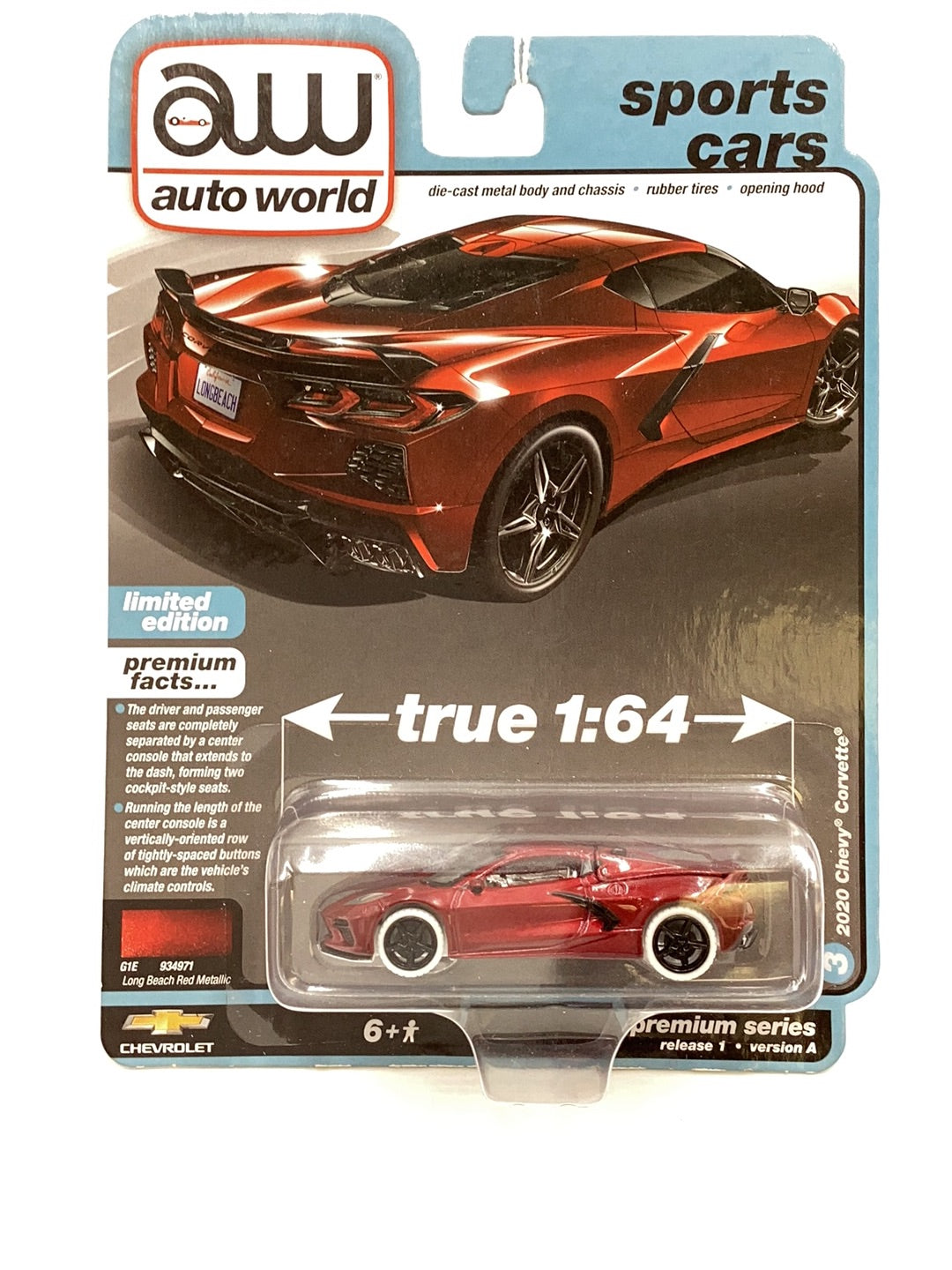 Auto world Sports Cars 2020 Chevy Corvette ultra red chase