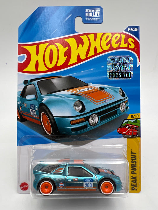 2025 Hot Wheels Factory Sealed Super Treasure Hunt #247 Ford RS200 Gulf Blue W/Protector