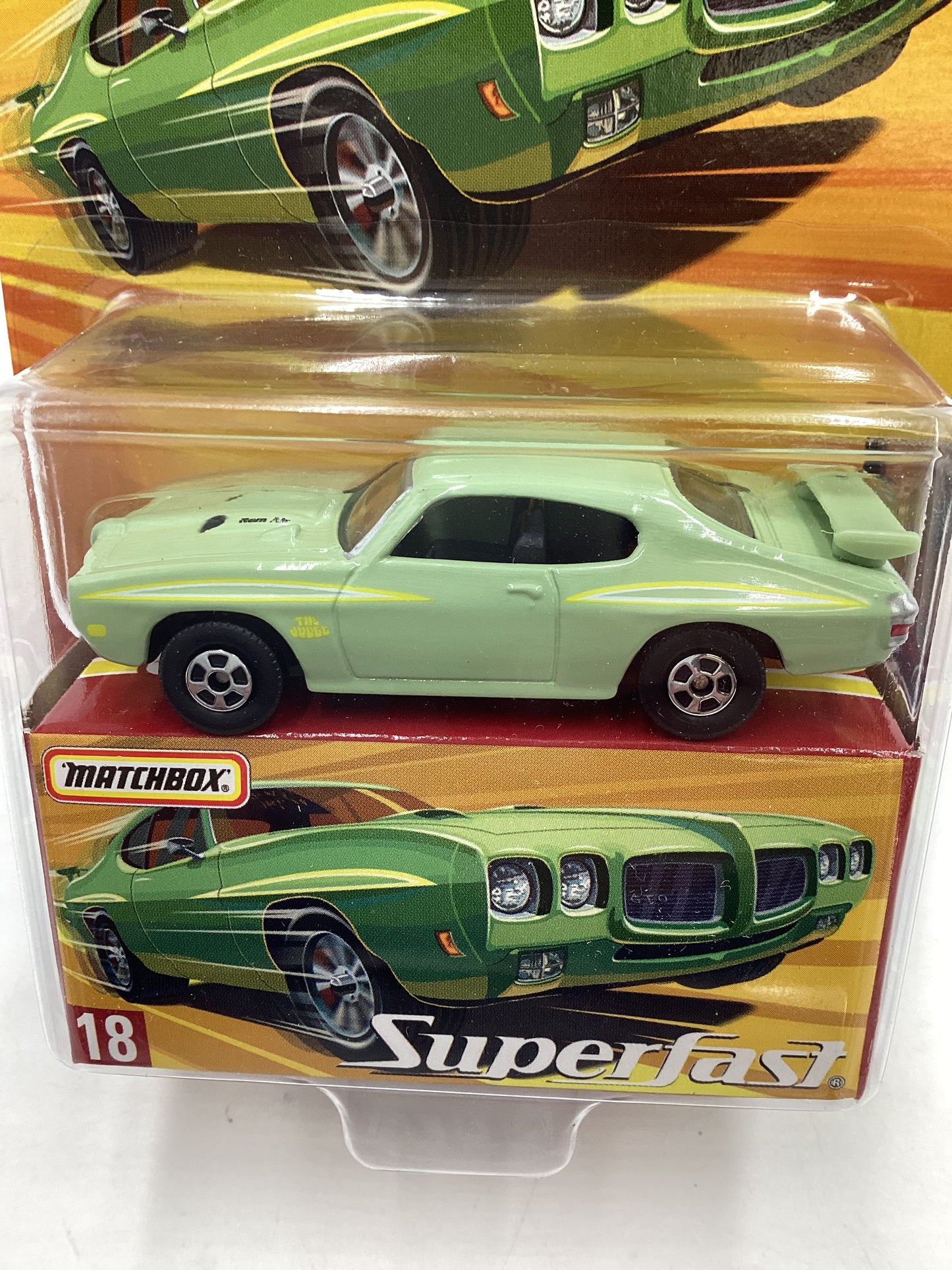 Matchbox 2005 Superfast #18 1970 Pontiac GTO judge green