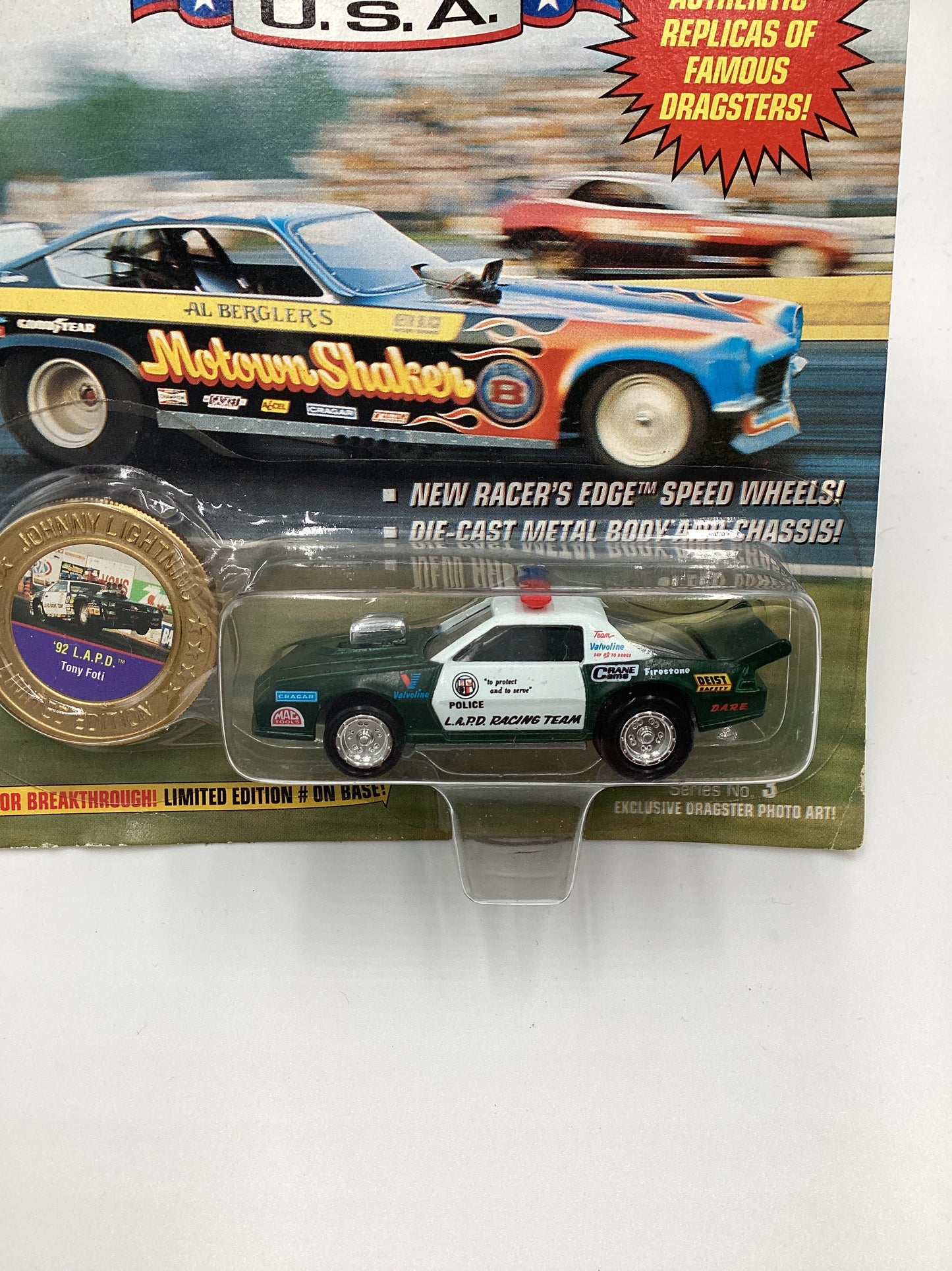 Johnny Lightning Dragsters U.S.A 92 L.A.P.D. Toni Foti Camaro 222H