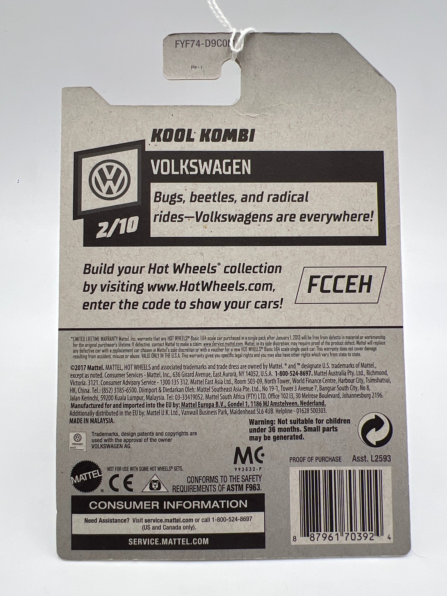 2019 Hot Wheels Volkswagen #136 Kool Kombi White Magnus Walker 97F