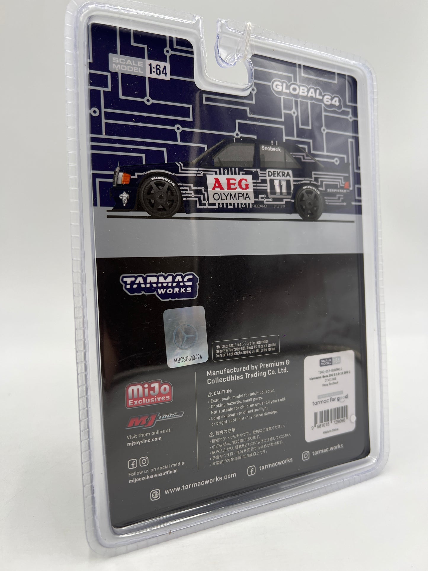 Tarmac Works Mijo Exclusives CHASE Mercedes-Benz 190 E 2.5-16 Evo 1 DTM 1989