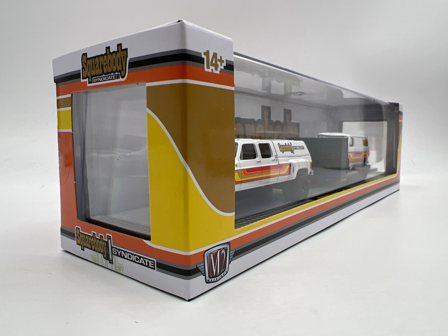 M2 Machines Auto Haulers Squarebody Syndicate 1974 Silverado C30 4x4 & 1973 Chevrolet Van G10 S45