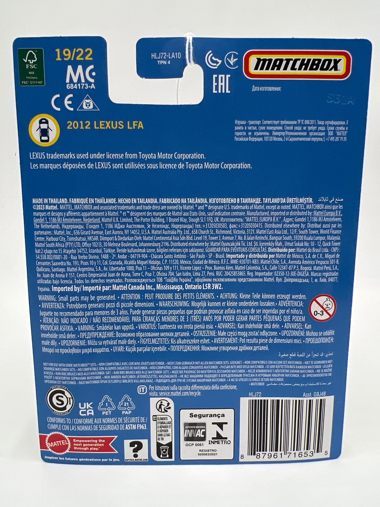 Matchbox Collectors #19 2012 Lexus LFA White 169C