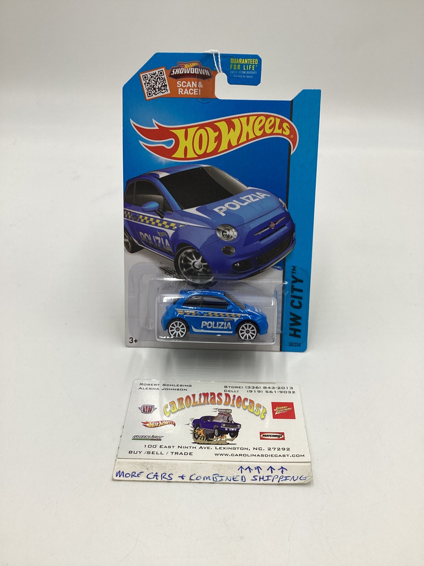 2015 Hot wheels HW City #50 Blue Fiat 500 64A