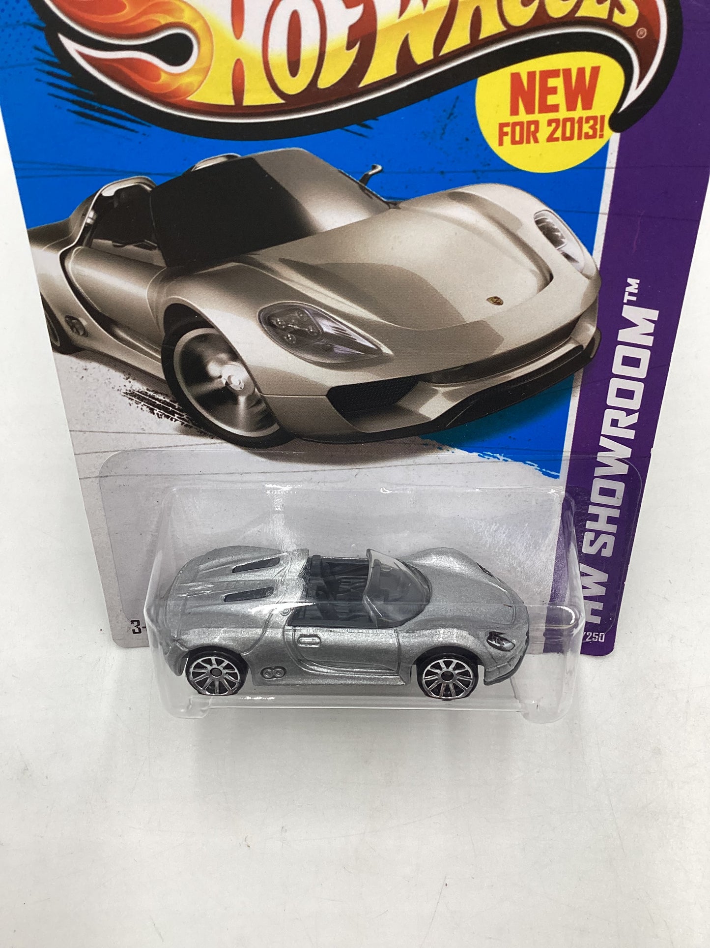 2013 Hot Wheels Showroom #175 Porsche 918 Spyder Silver 99E