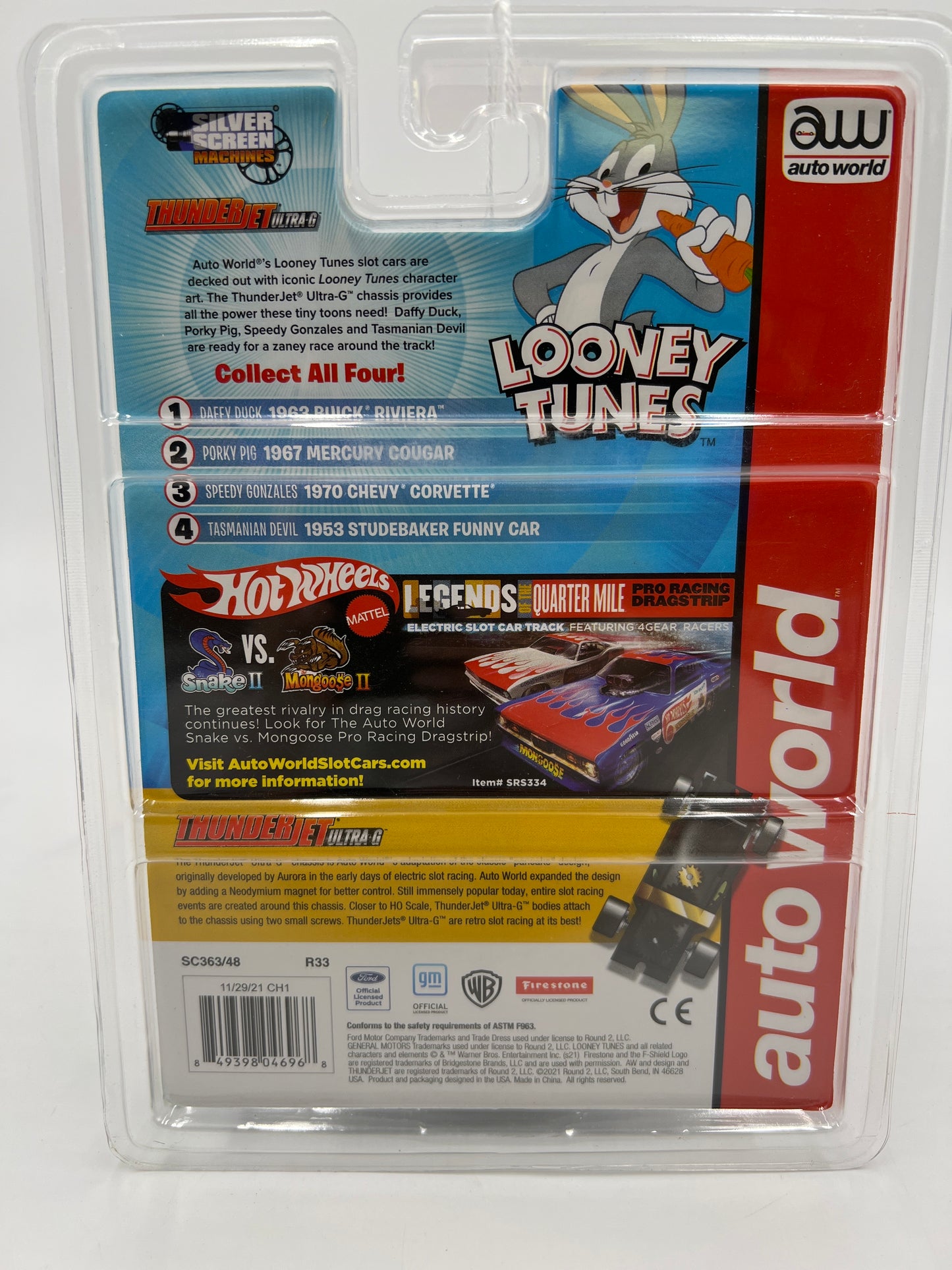 Auto World Thunderjet Ultra G Looney Tunes Speedy Gonzales 1970 Chevy Corvette Electric Slot Car 178G