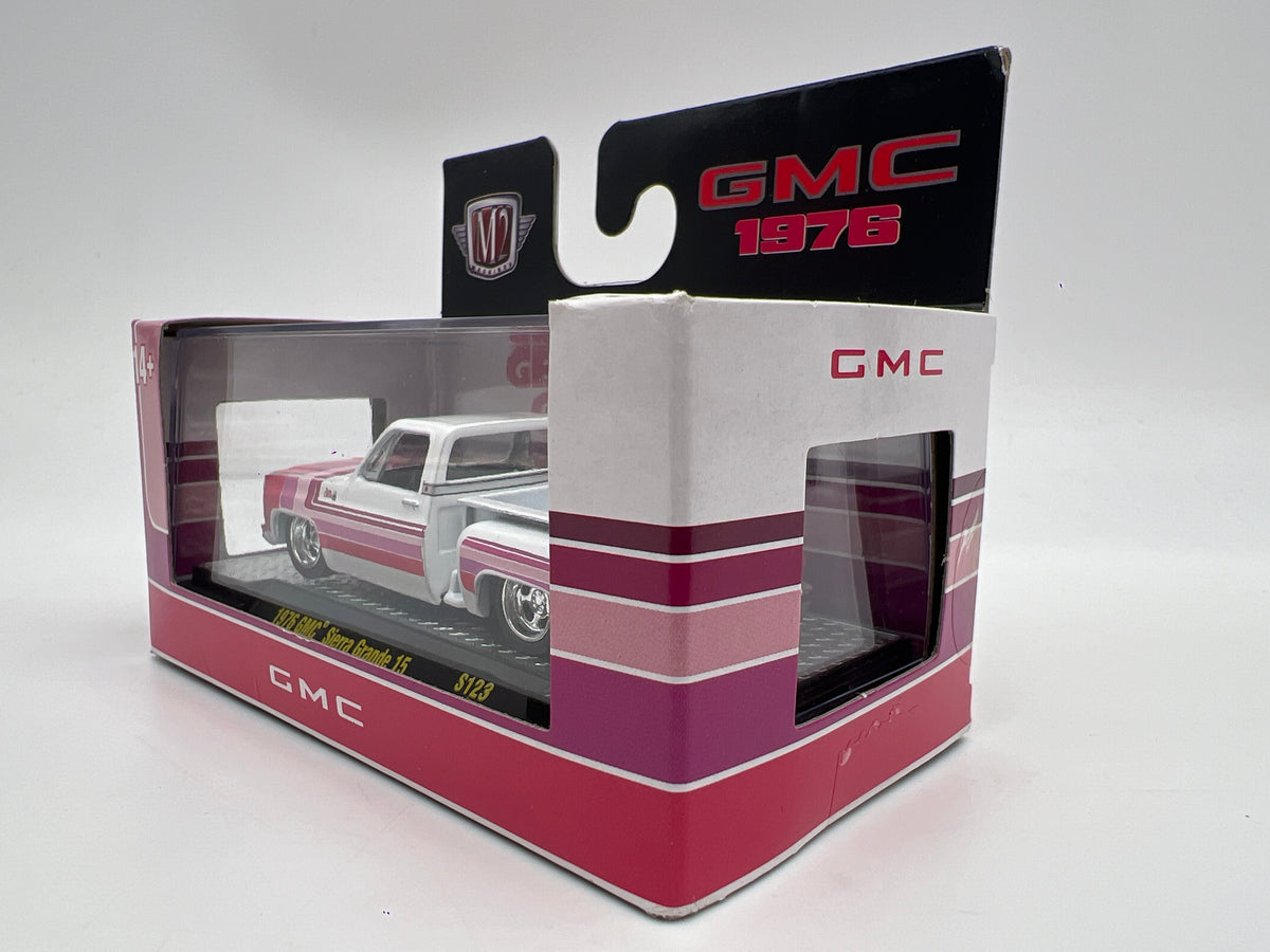 M2 Machines S123 OReillys Exclusive 1976 GMC Sierra Grande 15 White/Pink
