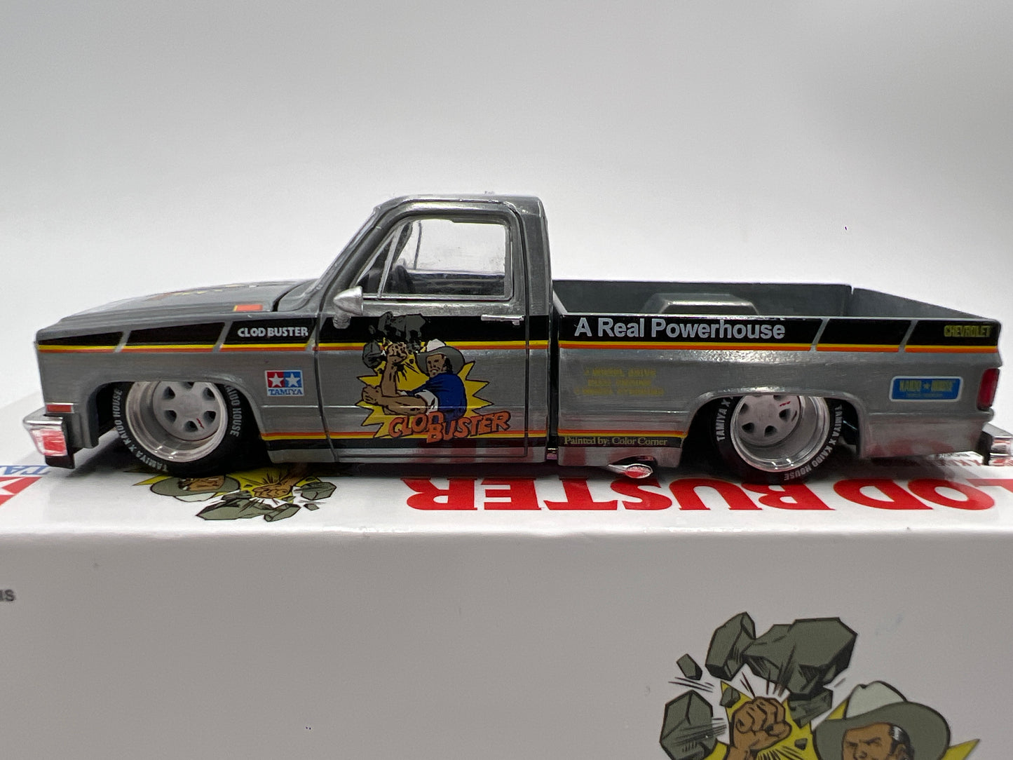 Mini GT x Kaido House #130 CHASE Chevrolet Silverado Tamiya x Kaido House Clod Buster Orange