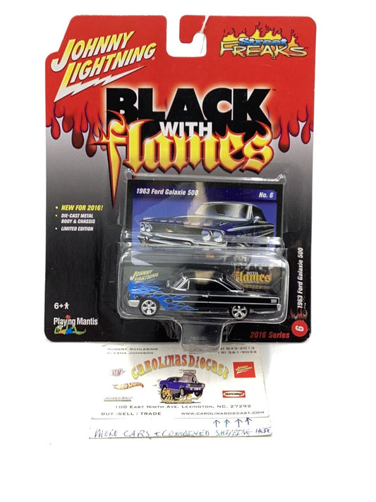 Johnny Lightning Street Freaks - Black With Flames ~ 1963 Ford Galaxie 500 OO3
