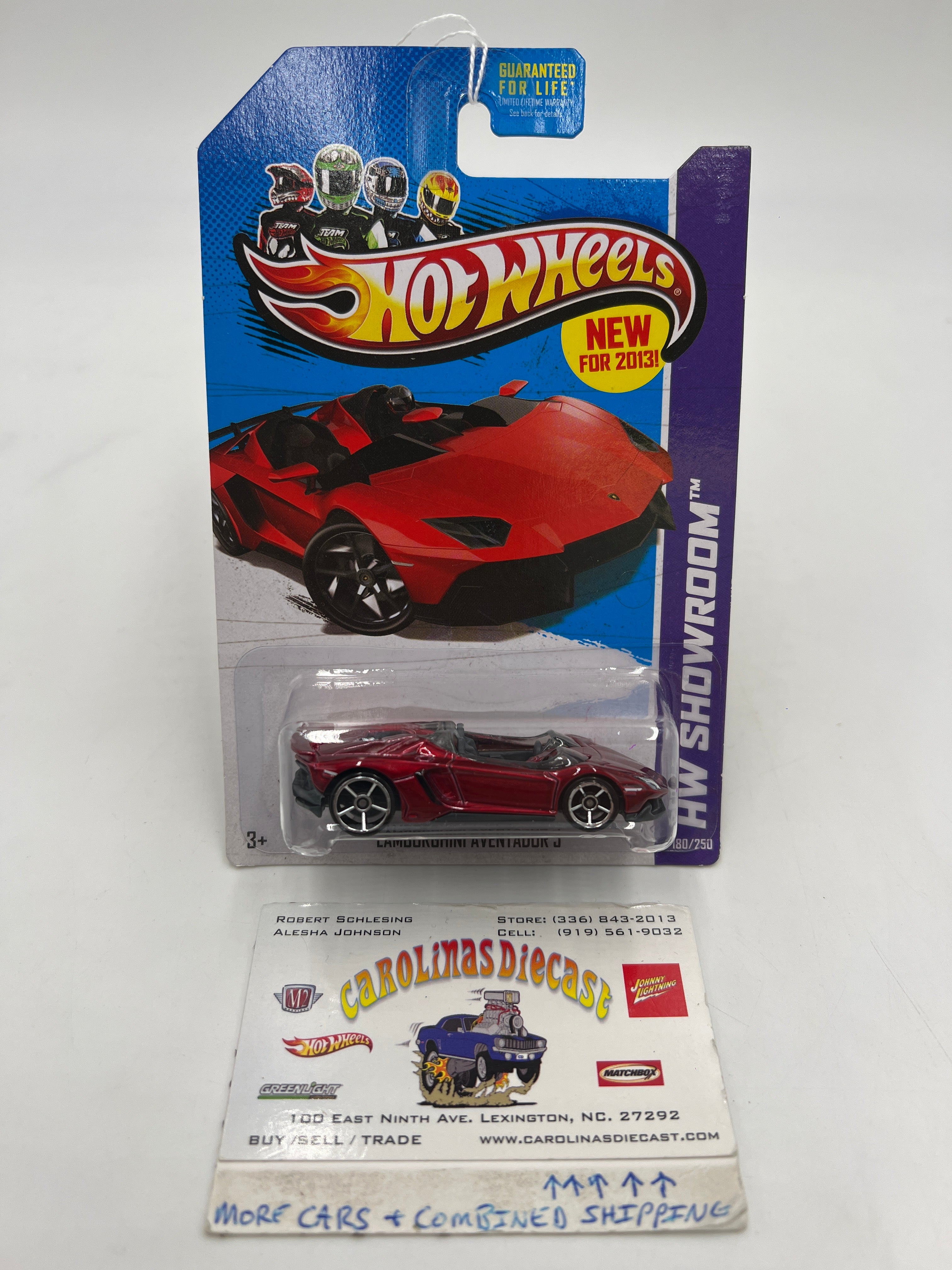 2013 Hot Wheels Showroom #180 Lamborghini Aventador J Red