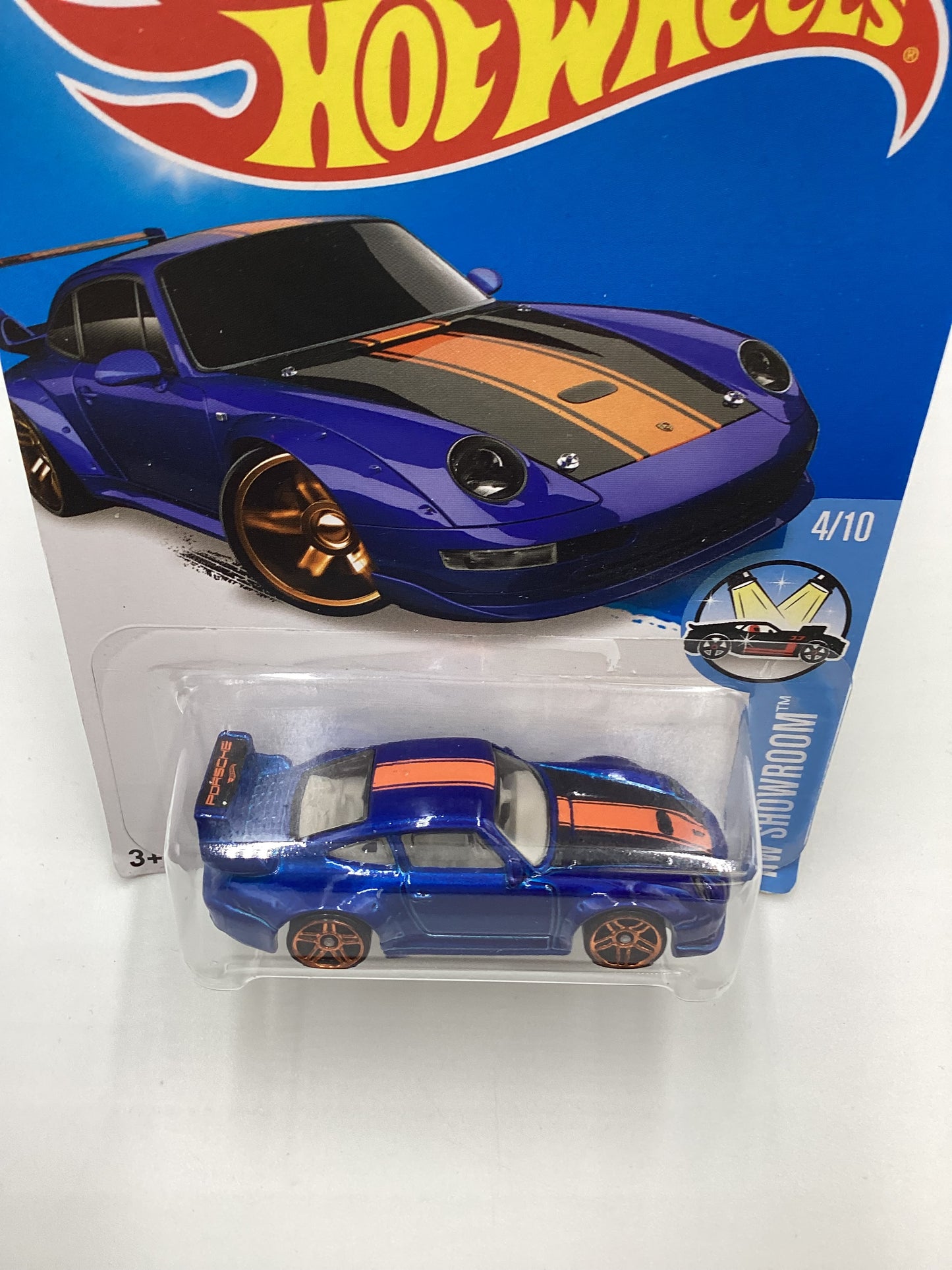 2016 Hot Wheels #114 Porsche 993 GT2 Blue Half Cage