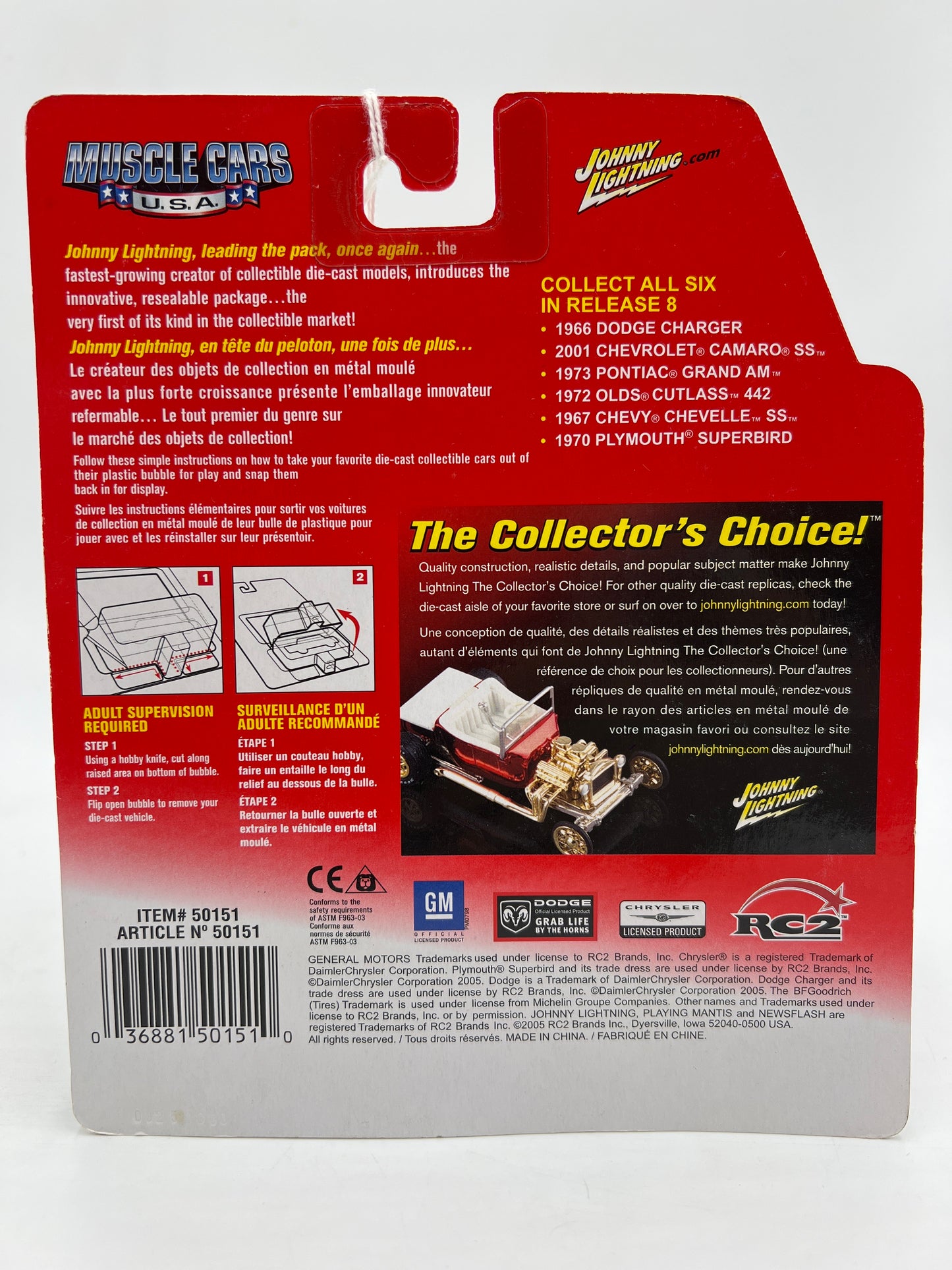 Johnny Lightning Muscle Cars USA #45 1973 Pontiac Grand Am Silver 221D