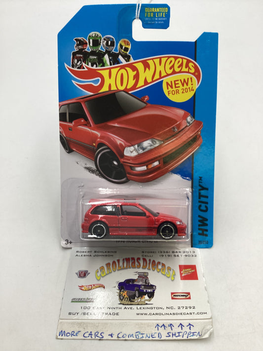 2014 Hot Wheels #30 Red 1990 Honda Civic EF