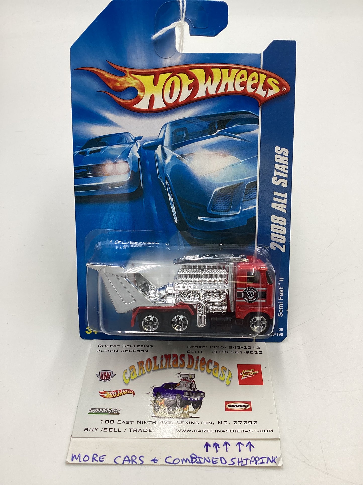 2008 Hot Wheels All Stars #55 Semi Fast II Red Small Wheel Variation EE4