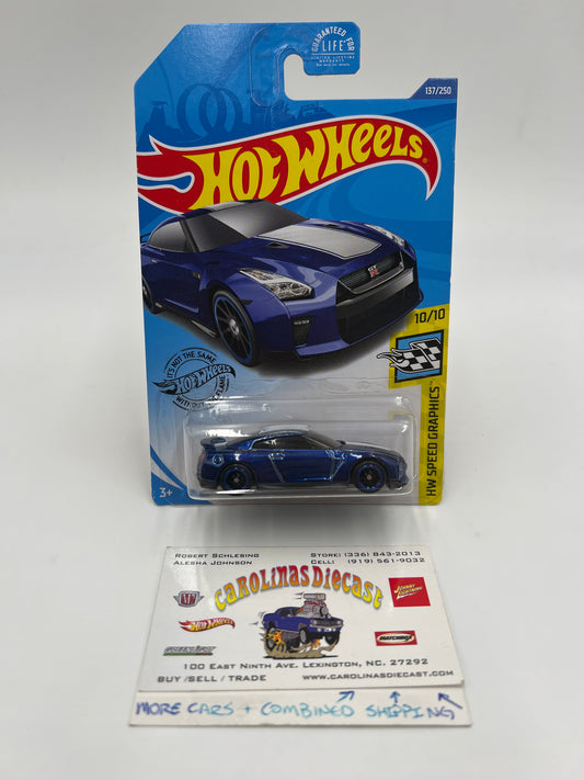 2020 Hot Wheels Super Treasure Hunt #137 17 Nissan GT-R R35 Blue W/Protector