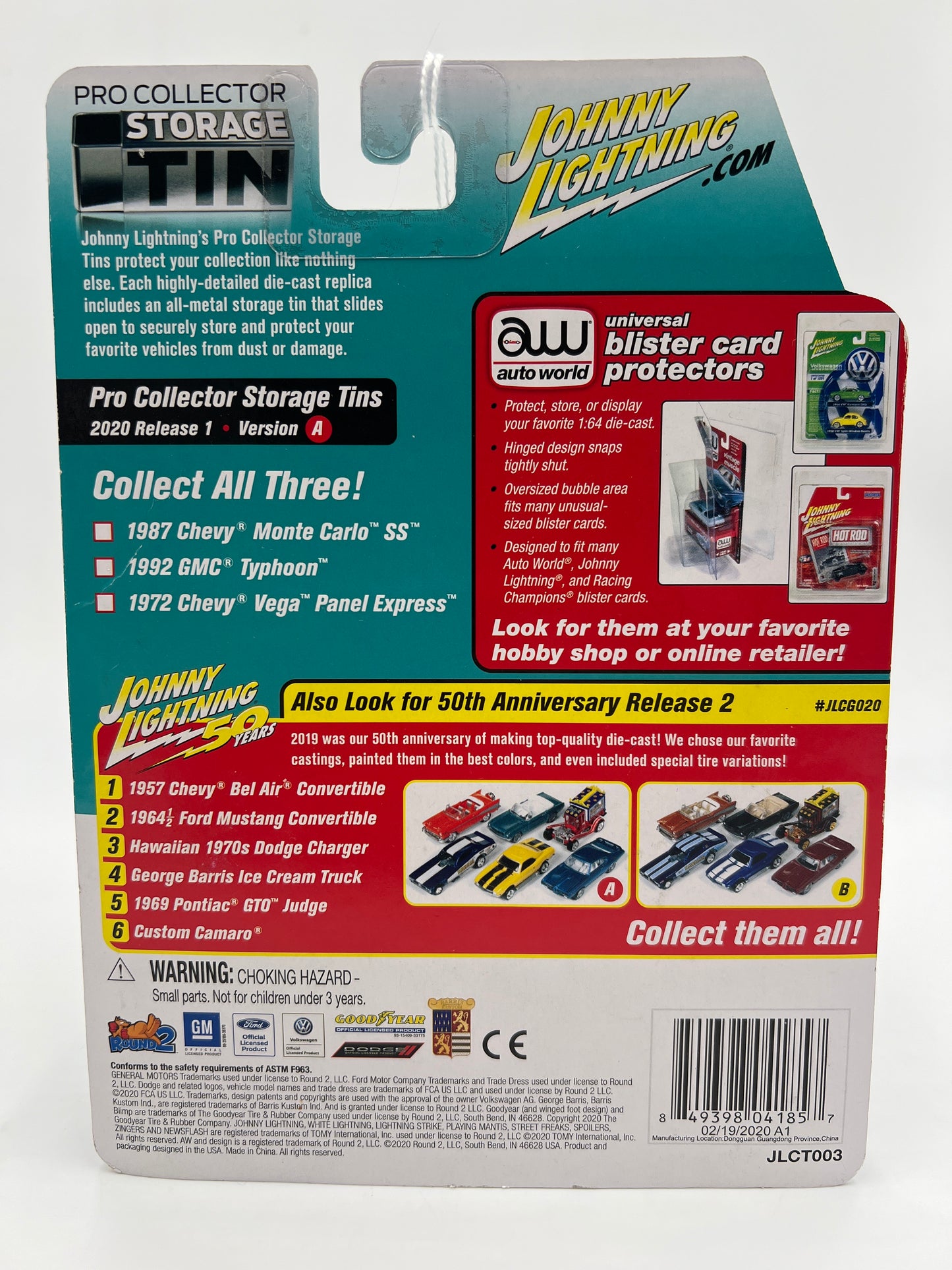 Johnny Lightning Storage Tin Release 1 Version A 1987 Chevy Monte Carlo SS White 1/2500
