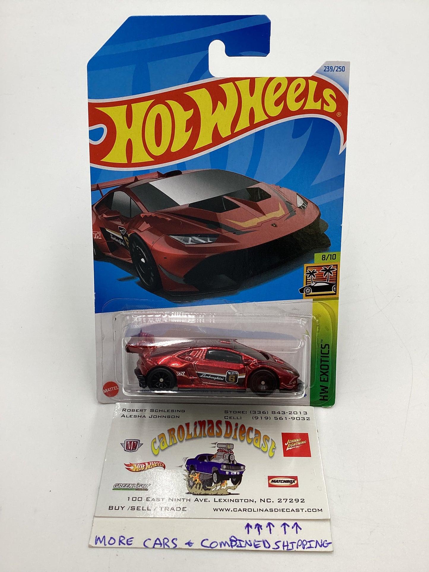 2024 Hot Wheels Super Treasure Hunt #239 Lamborghini Huracan LP 620-2 Super Trofeo Red with protector