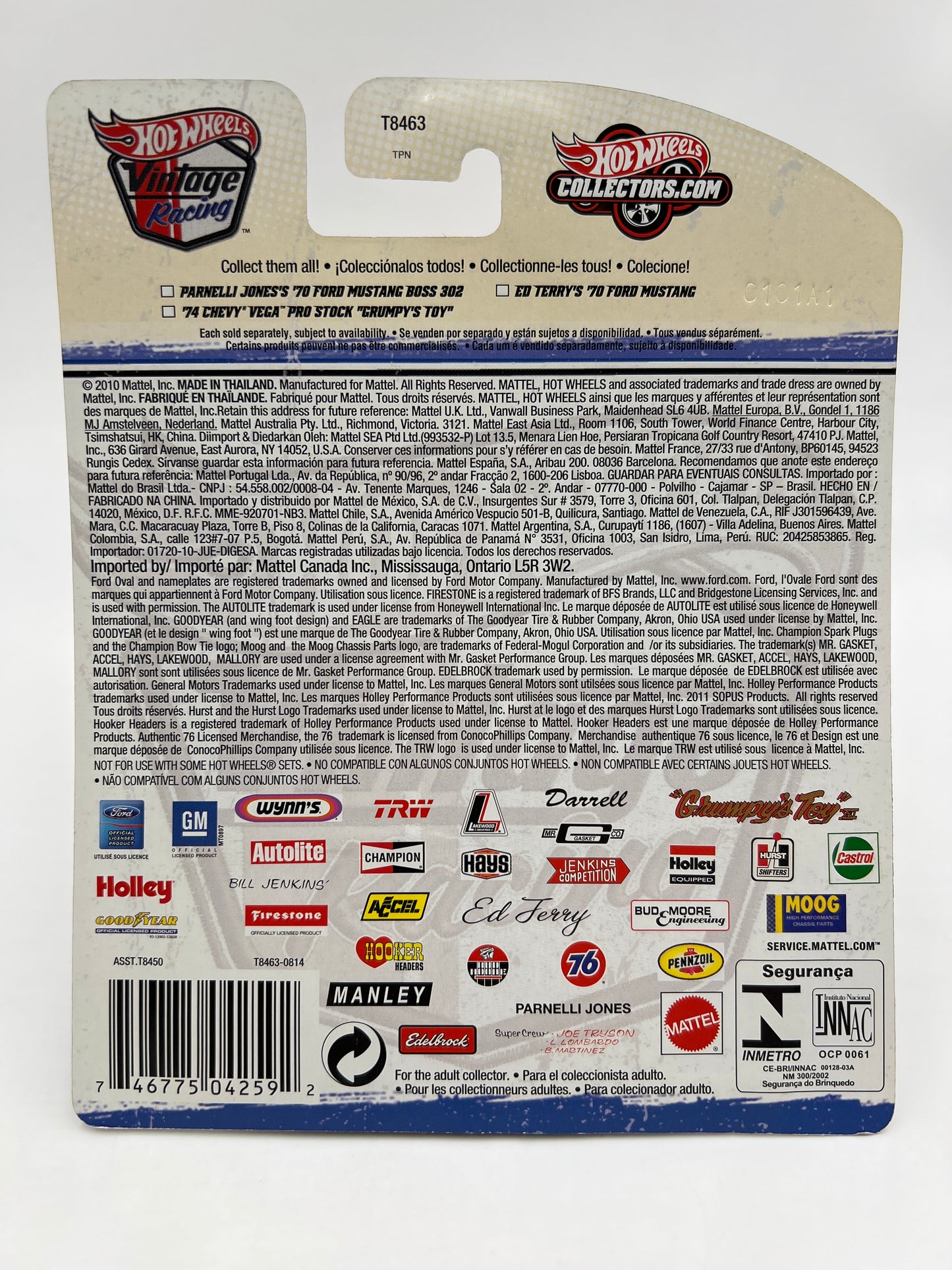 Hot Wheels Premium Vintage Racing #12 74 Chevy Vega Pro Stock Grumpys Toy Red/White W/Protector #2