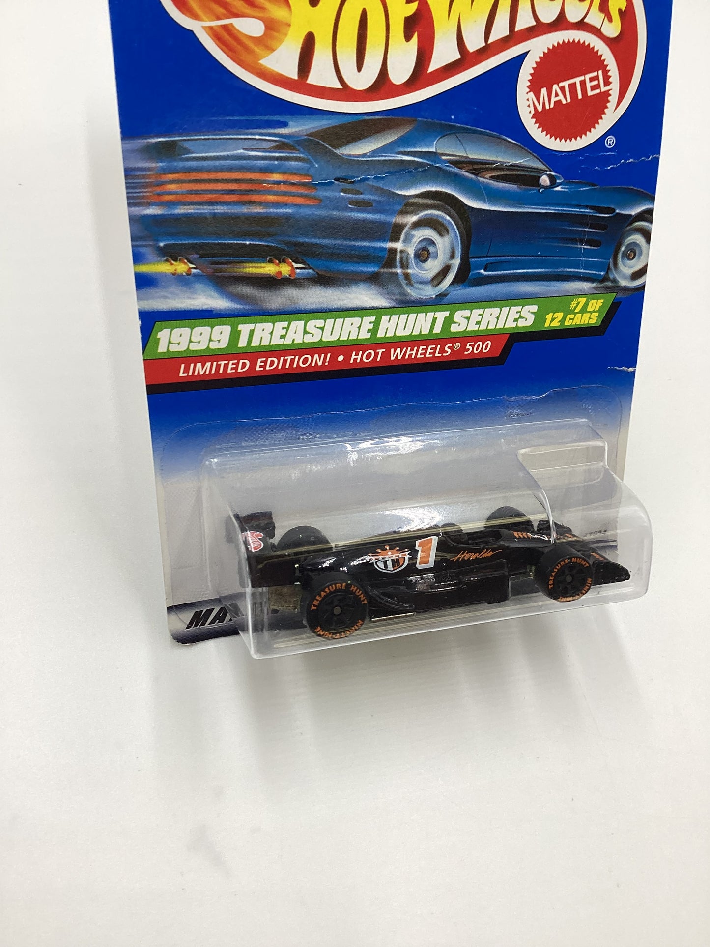 1999 Hot Wheels Treasure Hunt Series #935 Hot Wheels 500 Black - Bad Card 273C