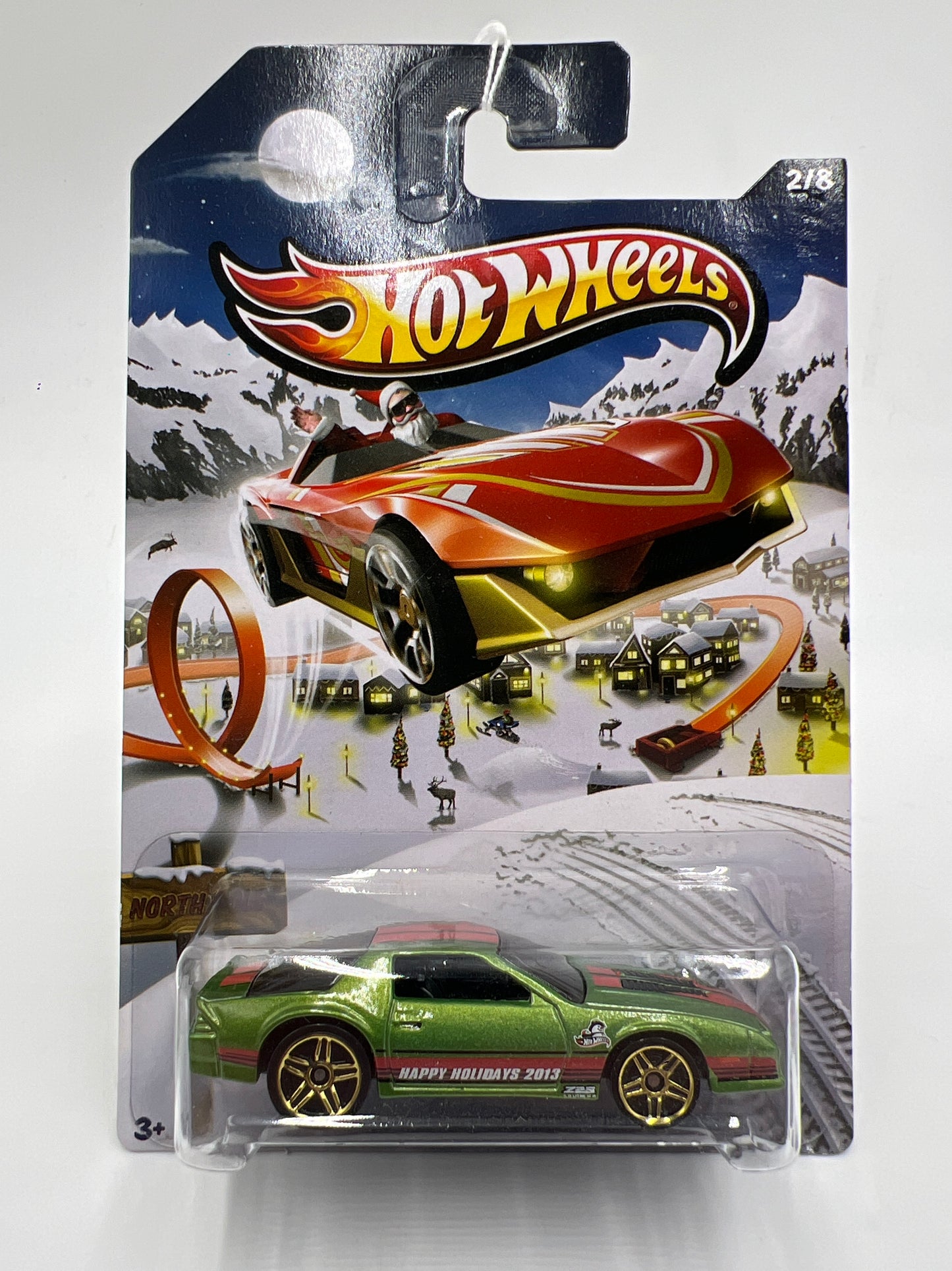 2013 Hot Wheels Holiday Hot Rods #2 1985 Chevrolet Camaro IROC-Z Green 156L