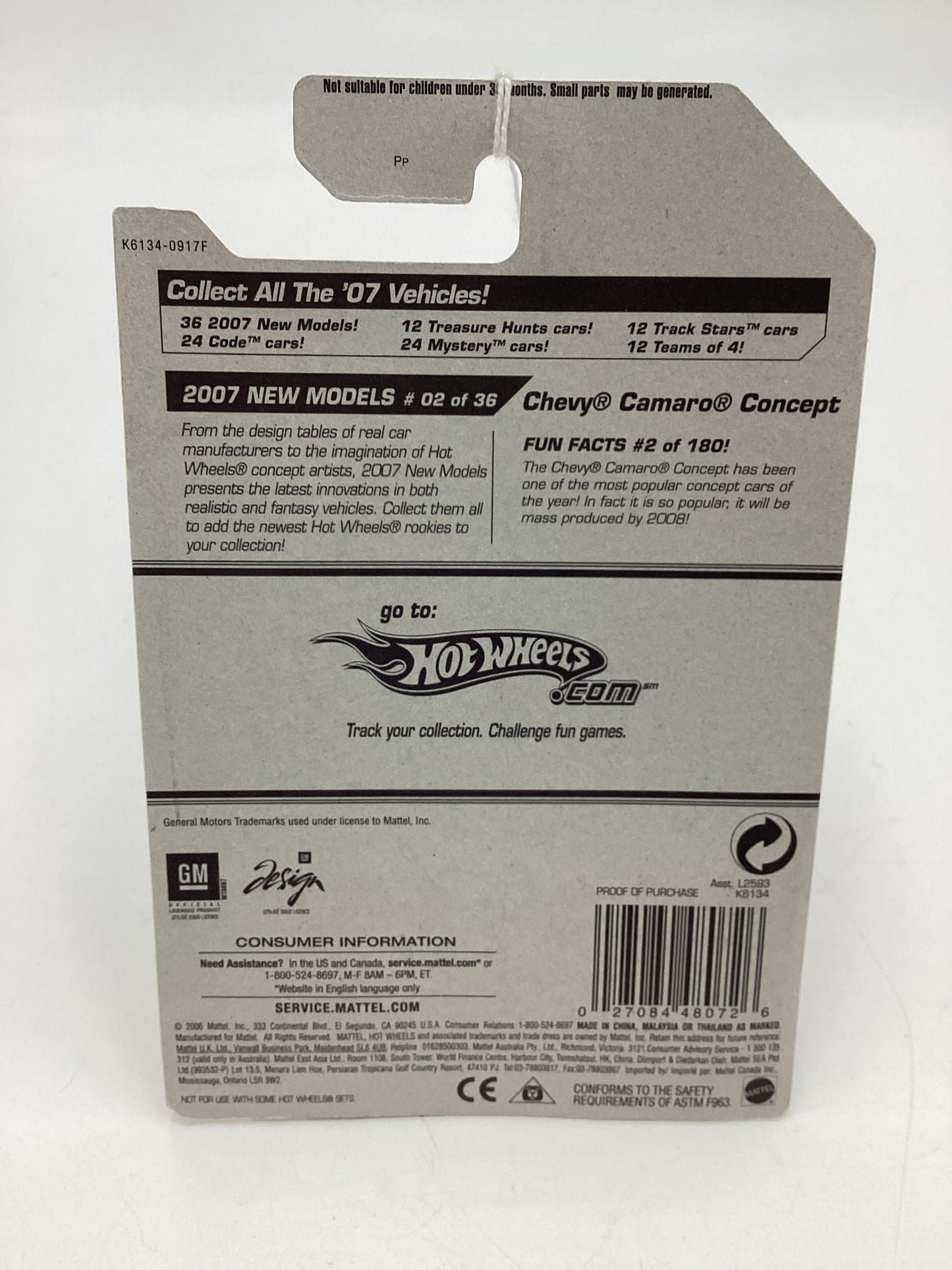 2007 Hot Wheels New Models #2 Chevy Camaro Concept Red 2A