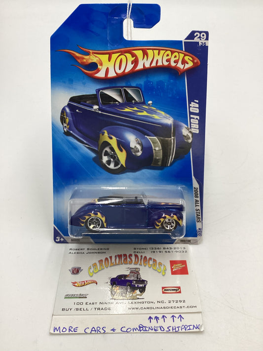 2008 Hot Wheels All Stars #69 1940 Ford Blue 34E