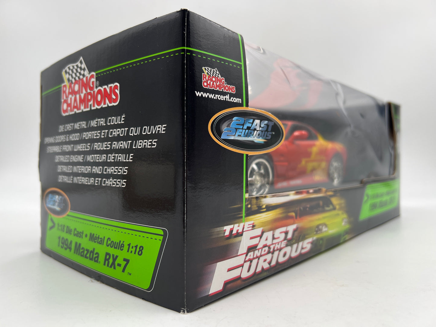 Racing Champions 1/18 Fast & Furious 1994 Mazda RX-7 Red VHTF Box Not Perfect
