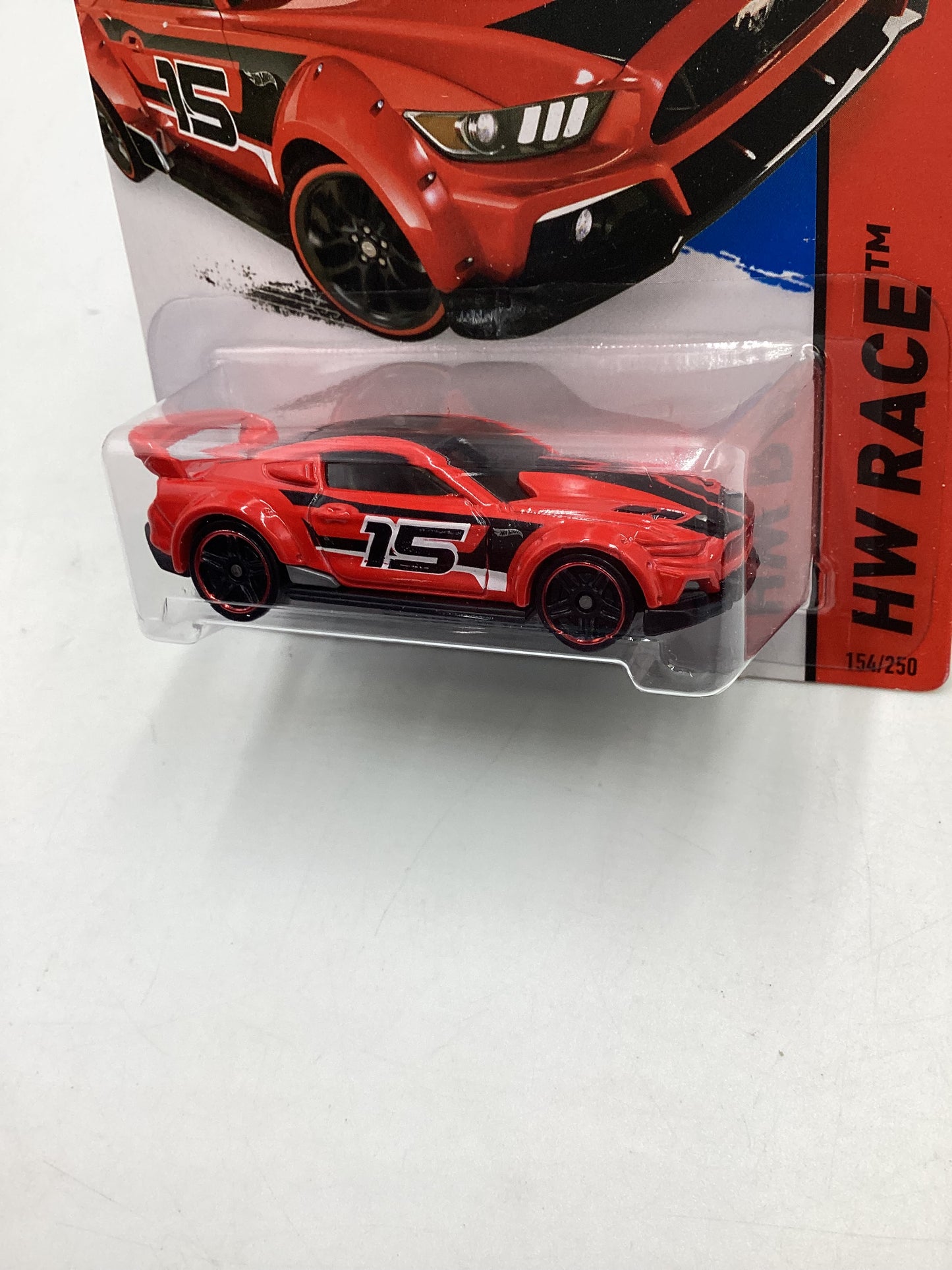 2015 Hot Wheels HW Race #154 Custom 15 Ford Mustang Red 30E