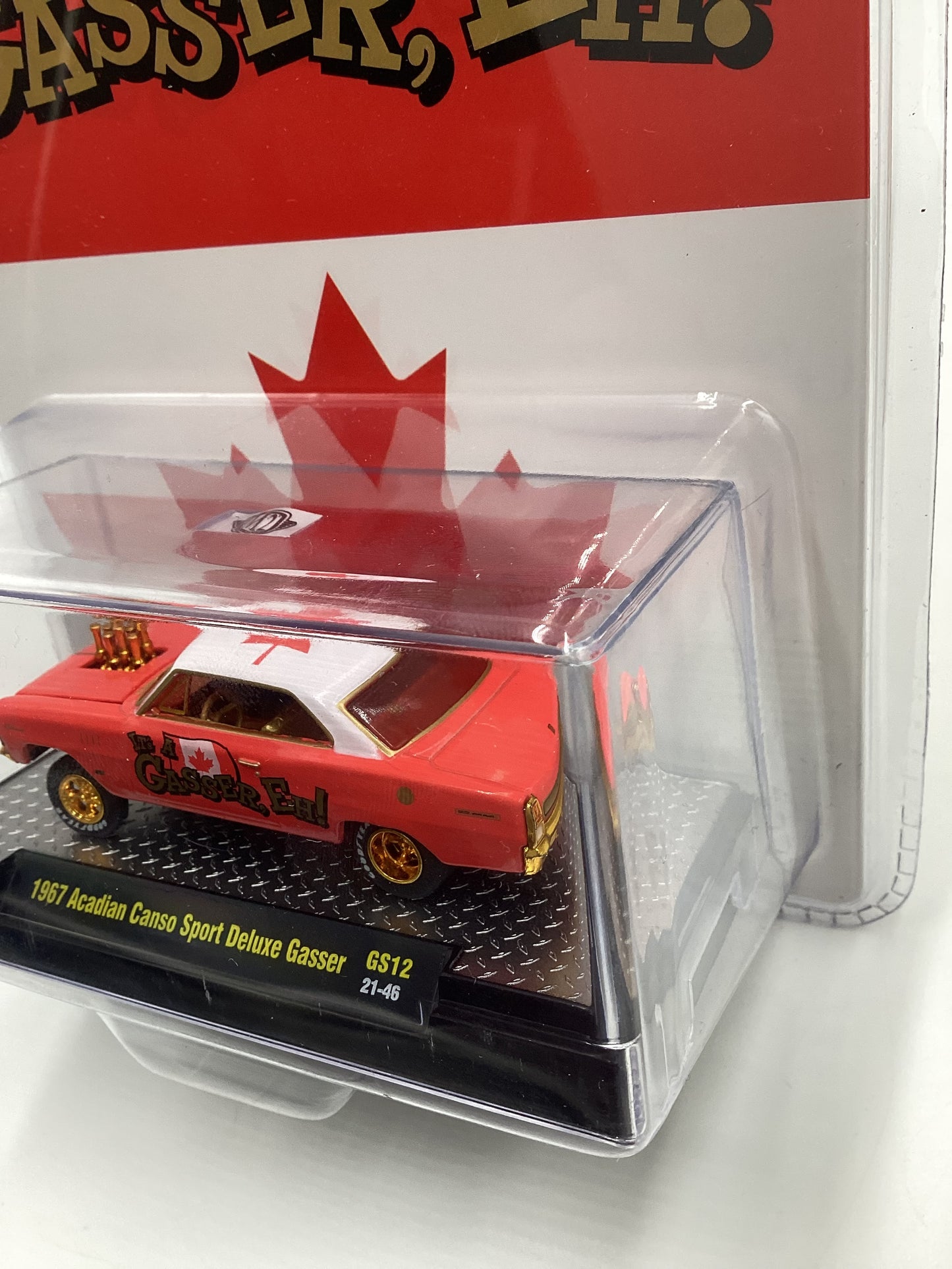 2022 M2 MACHINES ITS A GASSER 1967 ACADIAN CANSO SPORT DELUXE GASSER RED GS12 CHASE