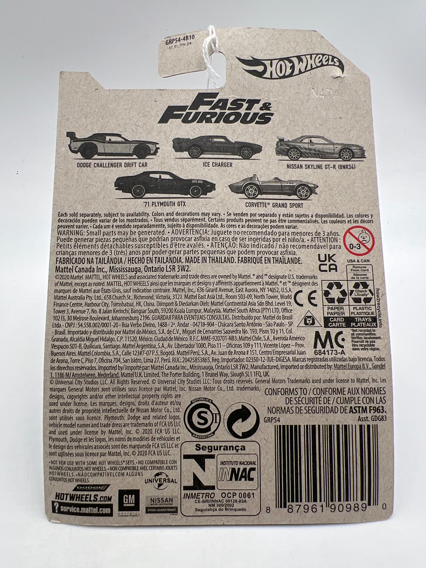 Hot Wheels Fast and Furious #1 Dodge Challenger Drift Car Green/Black