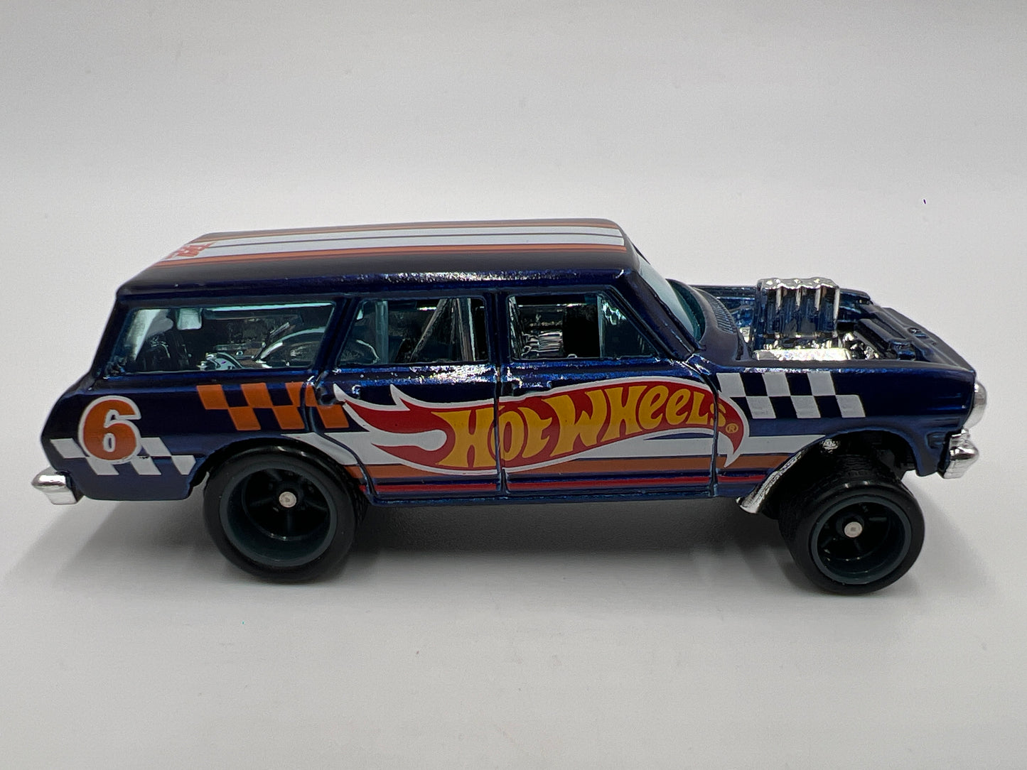 Hot Wheels 1/64 Super Treasure Hunt 64 Chevy Nova Gasser Blue Loose