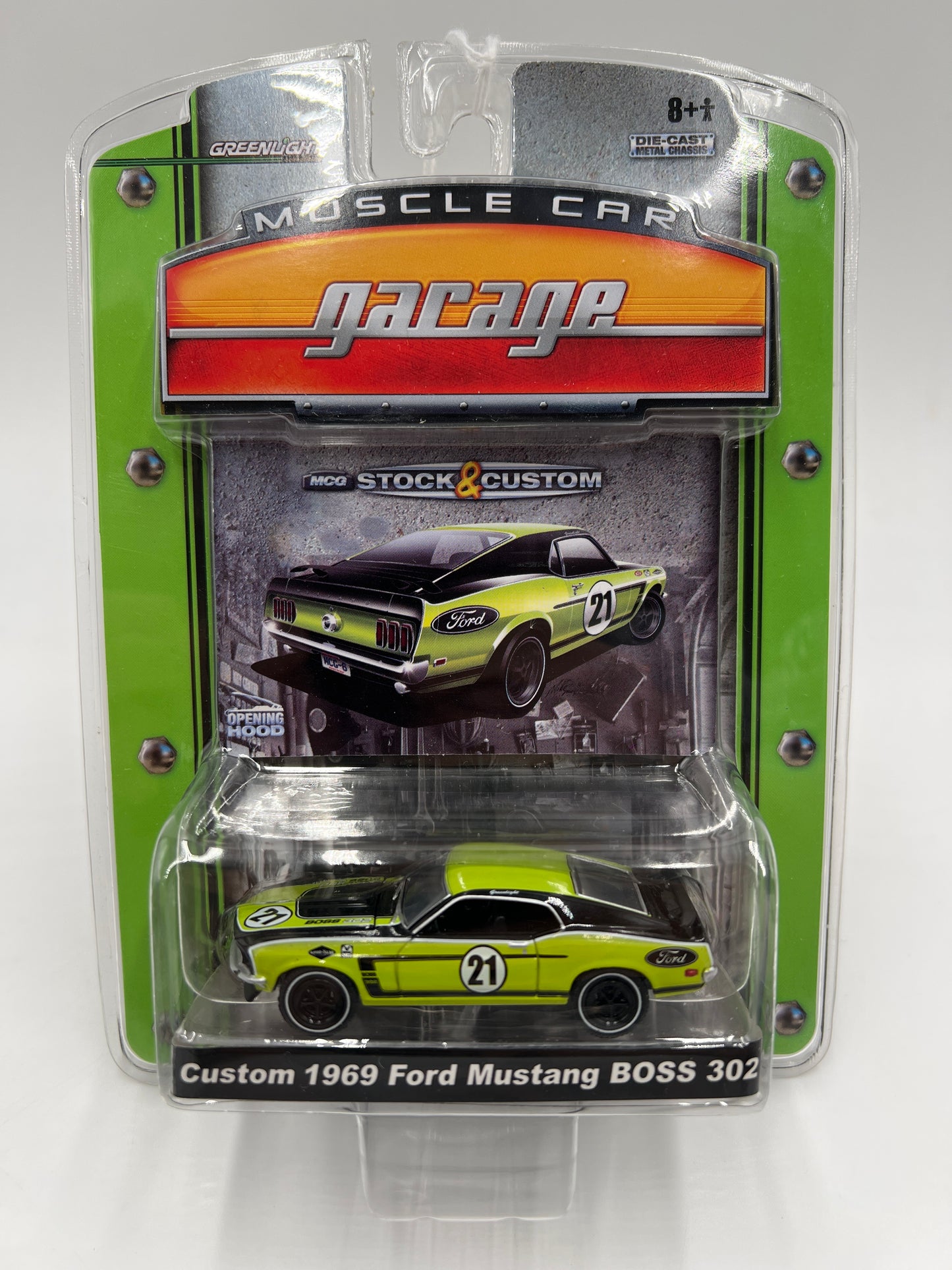 Greenlight Muscle Car Garage Series 6 Custom 1969 Ford Mustang Boss 302 Green/Black 176C