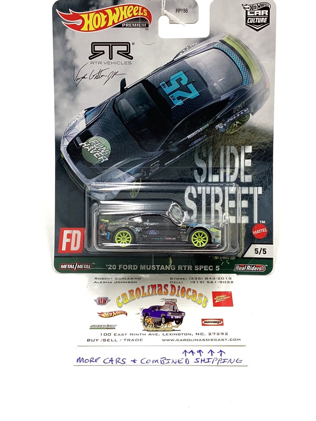 Hot wheels Slide Street 5/5 20 Ford Mustang RTR Spec 5 244M