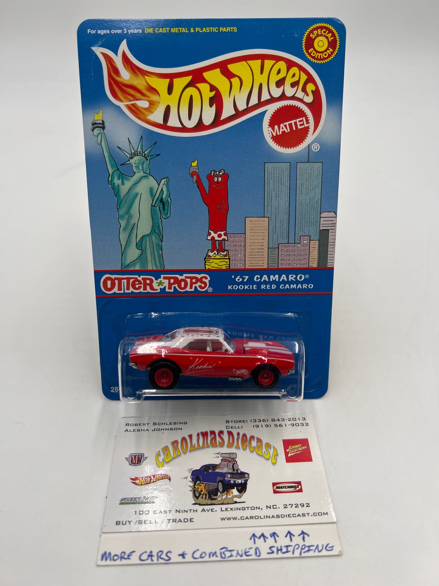 Hot Wheels Otter Pops 67 Camaro Twin Towers on Card Variation W/Protector VHTF