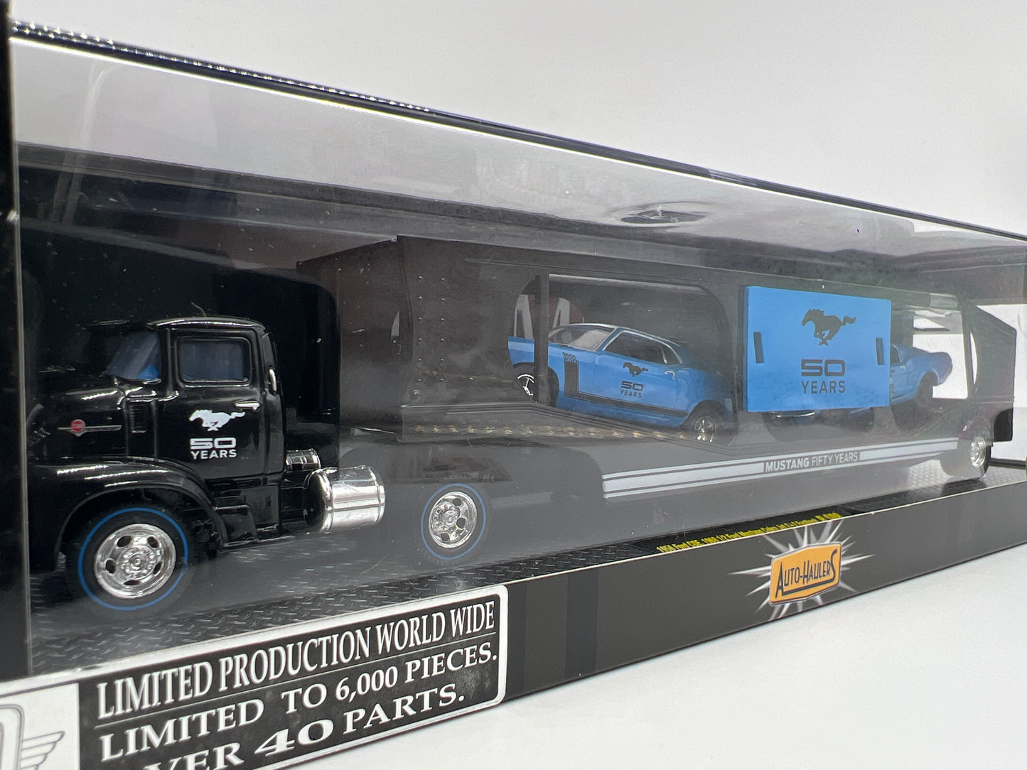 M2 Machines Auto Haulers Walmart Exclusive Mustang 50 Years 1956 Ford COE & 1968 Ford Mustang Cobra Jet 2+2 Fastback /1970 Boss 302 R S08