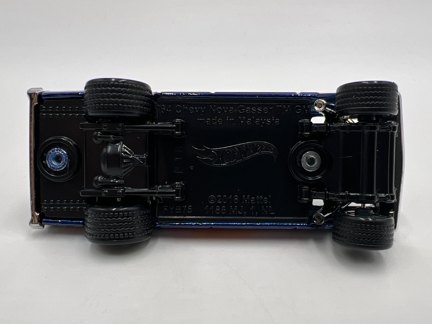 Hot Wheels 1/64 Super Treasure Hunt 64 Chevy Nova Gasser Blue Loose