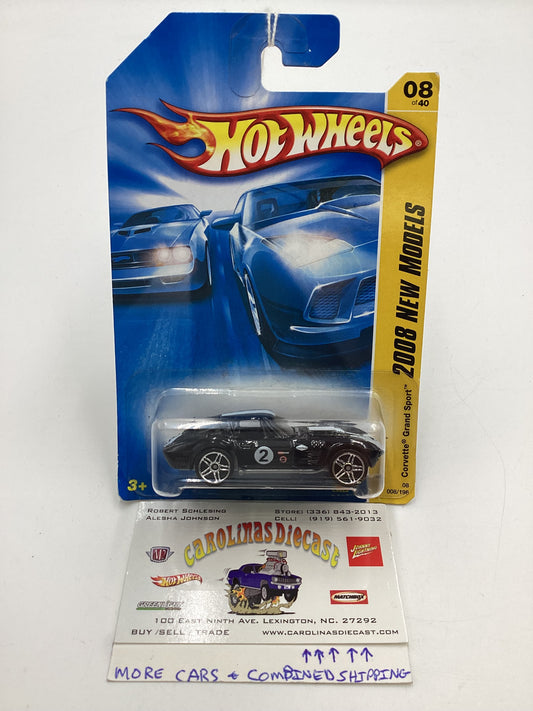 2008 Hot Wheels New Models #8 Corvette Grand Sport Black 1A