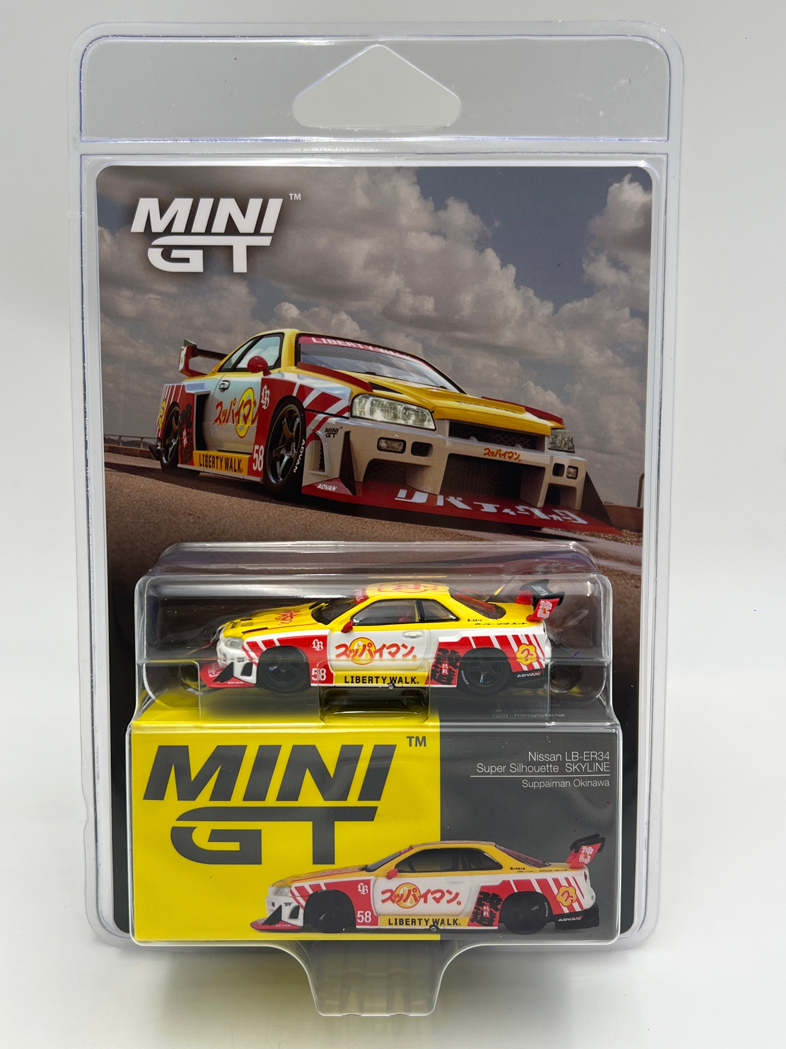 りり エァウェーブmini Mini GT #1204 Nissan LB-ER34 Super Silhouette Skyline Suppaiman