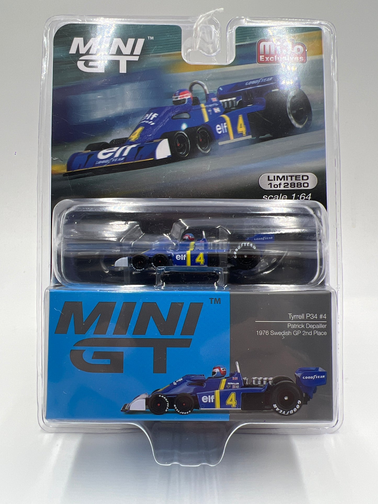 Mini GT Mijo Exclusives #584 Tyrell P34 #4 Patrick Depailler Blue